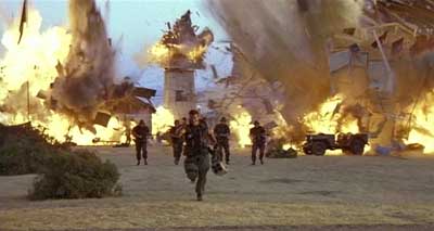 In the first installment of Arnold Does Ground Force, we see the idea of 'water features' being usurped by the altogether more radical but spectacular excess of 'fire features' Commando image
