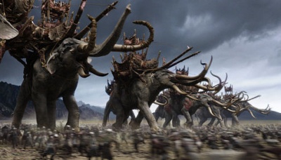 A herd of Mumakils approach Gondor