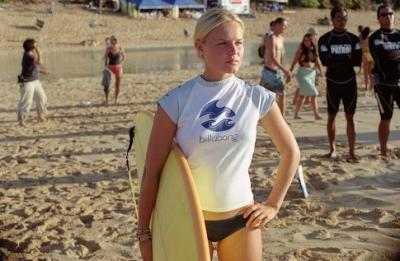 Surf's up. Note shameless Billabong product placement, featuring so heavily in the film it should have a co-star credit. Blue Crush image